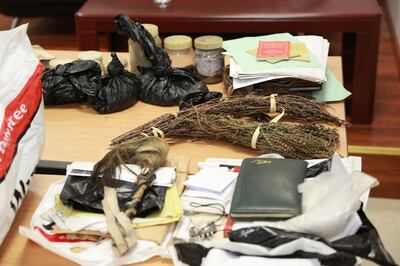 Items associated with the practice of black magic were confiscated at Dubai airport. Dubai Police