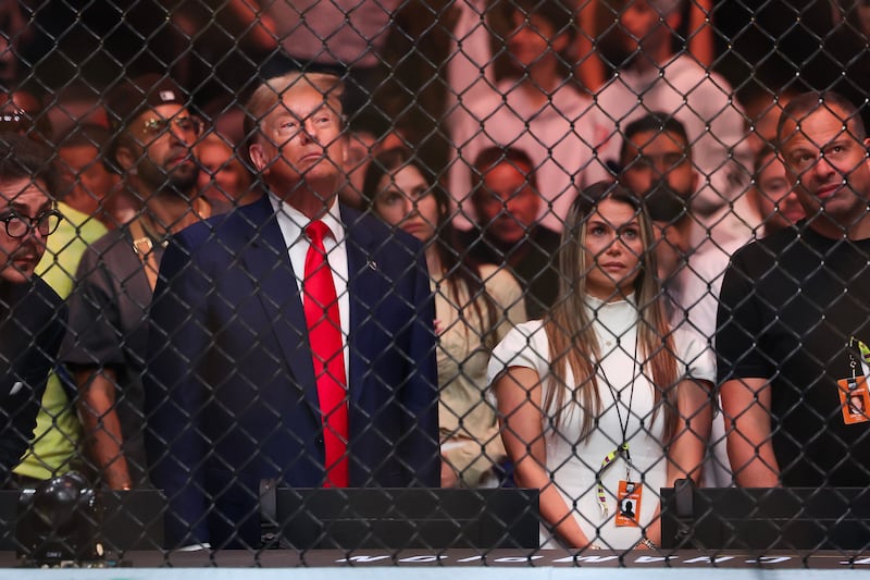 Former US President Donald Trump attends UFC 302 at Prudential Center in Newark, New Jersey. AFP