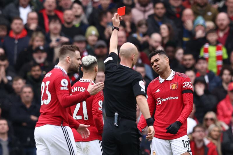 Casemiro, 4 - Sent off the second time at Old Trafford in six weeks, this time for dangerous play, even though his foot went to the ball. Whatever the circumstances he simply can’t be getting sent off so often and costing his team so heavily. He’d never been sent off before moving to England.

AFP
