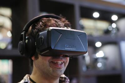 The Oculus Rift VR headset is being used in conjunction with Les Mills fitness classes. Jae Hong / AP Photo