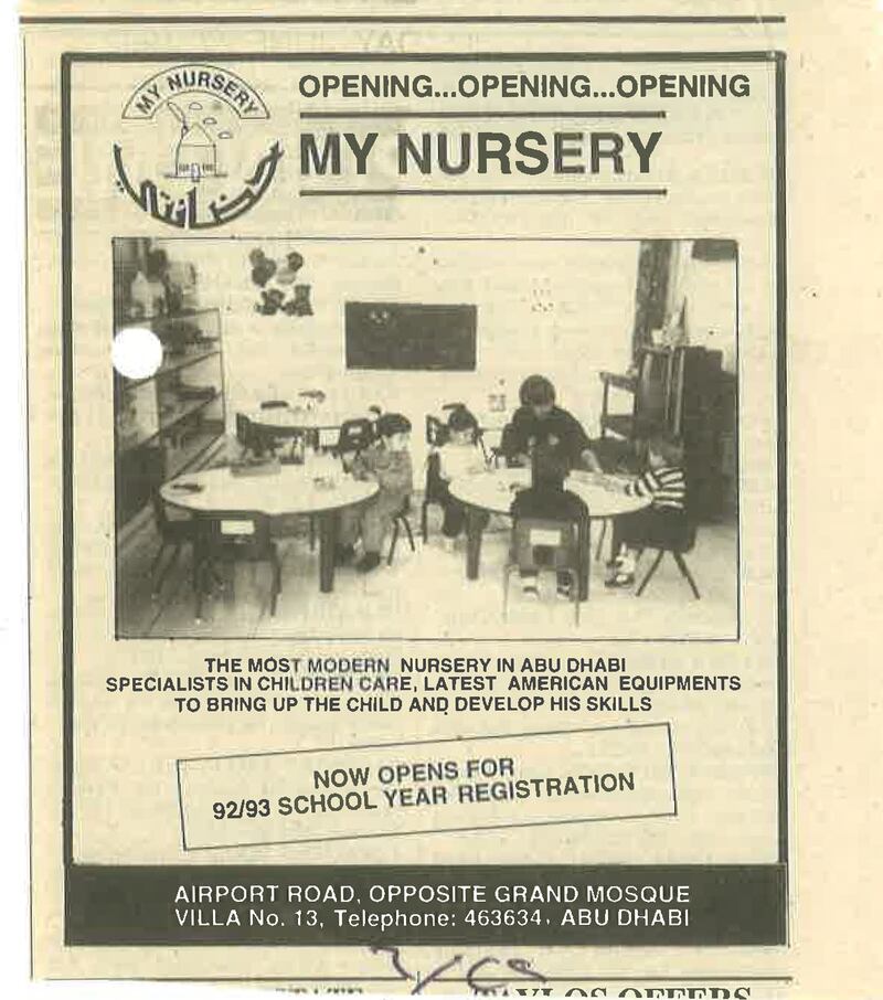 This newspaper advert from 1992 showed a picture of inside the nursery and listed the services provided. Photo: My Nursery