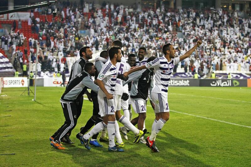 Al Ain kept their cool to beat Al Wasl on penalties at the Mohammed bin Zayed Stadium in Abu Dhabi on Monday night. Christopher Pike / The National