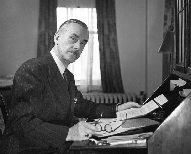 Thomas Mann in New York, 1943. The author, who fled Germany during the Nazi years, is a crucial figure in Mary Gordon’s new collection of four novellas. Fred Stein Archive / Archive Photos / Getty Images