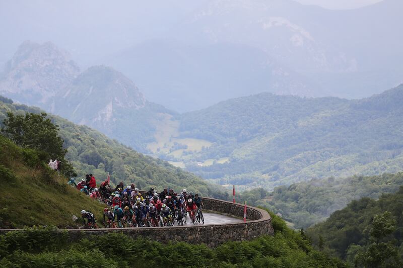 Riders in action during Stage 16.