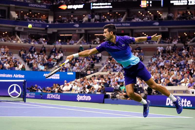 Serbia's Novak Djokovic during his US Open quarter-final win over Matteo Berrettini, of Italy, at Flushing Meadows in New York on Wednesday, September 8. AP