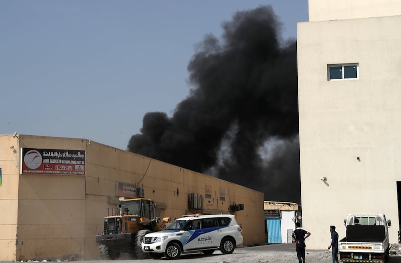 Sharjah emergency response crews were on the scene quickly to try and control the fire.