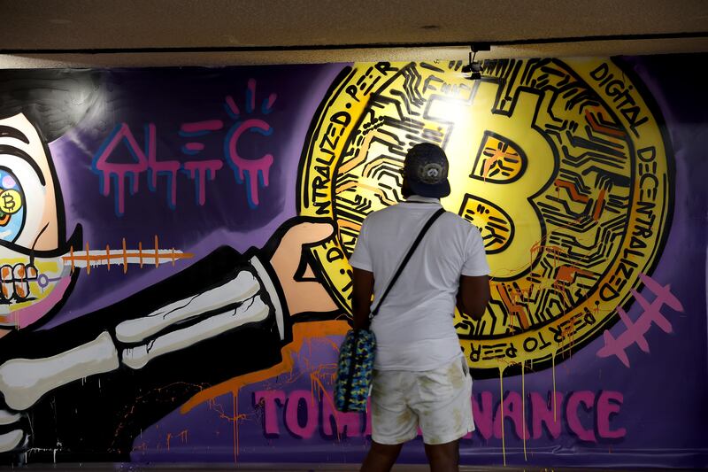 A Bitcoin artwork in Miami, Florida. Bitcoin is by far the most censorship-resistant of all blockchains. AFP