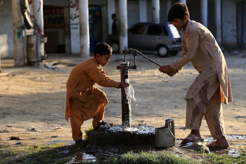A communal well in Peshawar, Pakistan. EPA 