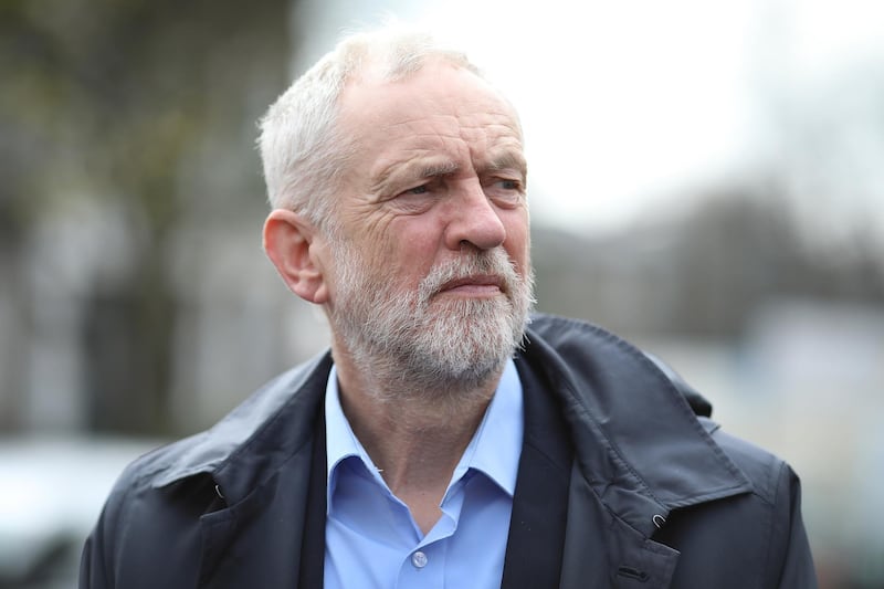 LONDON, ENGLAND - APRIL 10:  Labour leader Jeremy Corbyn, visits Peckwater Estate on April 10, 2018 in London, England. 35 people have been fatally stabbed in the UK capital since the beginning of 2018 with knife crimes across the country rising 21 per cents in the 12 months to September 2017 and stabbings in London at their highest level for six years. The Peckwater estate in Kentish Town was the scene of the murder of Abdikarim Hassan who was stabbed to death near his home on 20th February, five other young people were stabbed across London in the same night.  (Photo by Dan Kitwood/Getty Images)