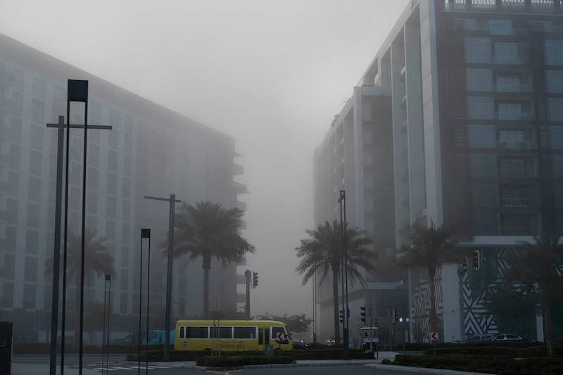 Fog reduced visibility to less than a kilometre in some areas of Dubai