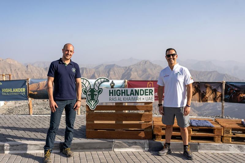 Jurica Barac, CEO Highlander Global (left) and  Raki Phillips, CEO of Ras Al Khaimah Tourism Development Authority (right) at the media preview of Highlander UAE. Courtesy RAKTDA