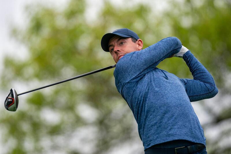 Mar 30, 2019; Austin, TX, USA; Rory McIlroy plays his shot from the sixth tee during the fourth round of the WGC - Dell Technologies Match Play golf tournament at Austin Country Club. Mandatory Credit: Stephen Spillman-USA TODAY Sports