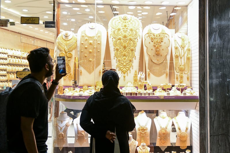 The rich displays of the gold souq.