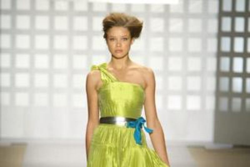 Georges Chakra sent brightly coloured chiffon gowns down the catwalk.