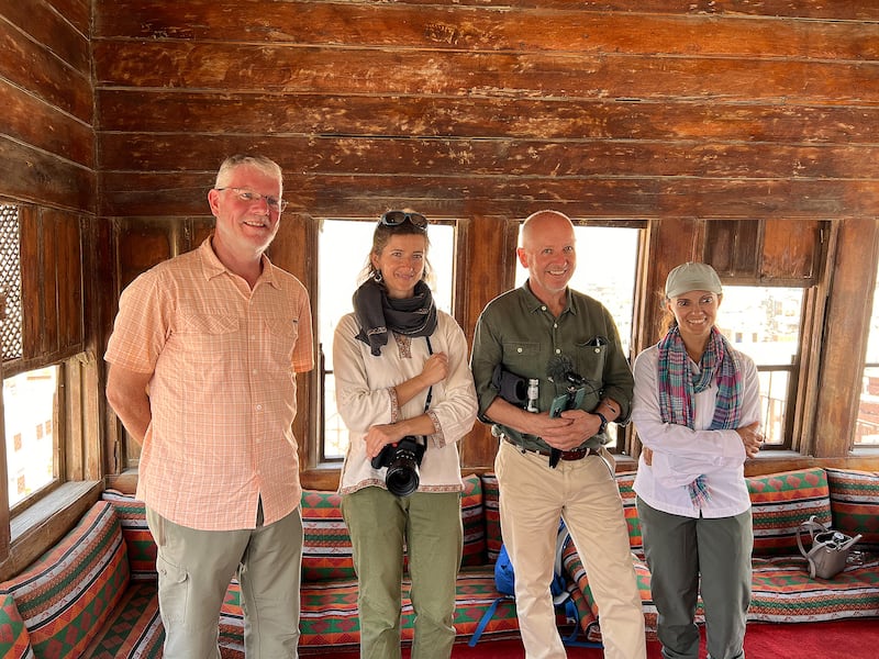 The team at the top of Nassif House. The building was one of the tallest and grandest in Jeddah when Philby arrived in 1917