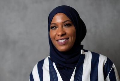 Olympic Athlete Ibtihaj Muhammad attends the United State of Women Summit on May 5, 2018, in Los Angeles, California. (Photo by VALERIE MACON / AFP)