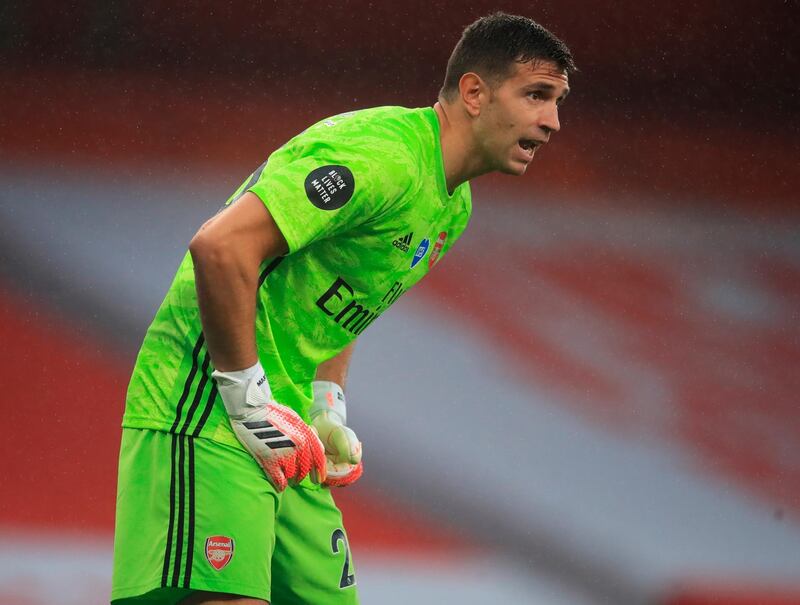 ARSENAL RATINGS: Emiliano Martinez - 7: Conceded his first goal since replacing the injured Bernd Leno. EPA