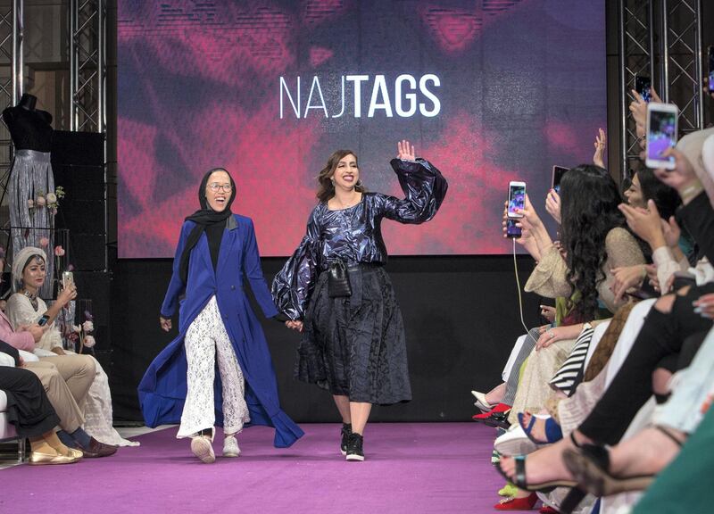 DUBAI, UNITED ARAB EMIRATES -Marka Marie and Najtag designers   at the second day of Dubai Modest Fashion Show at Emerald Palace Kempinski, Dubai.  Leslie Pableo for The National for Hafsa Lodi's story