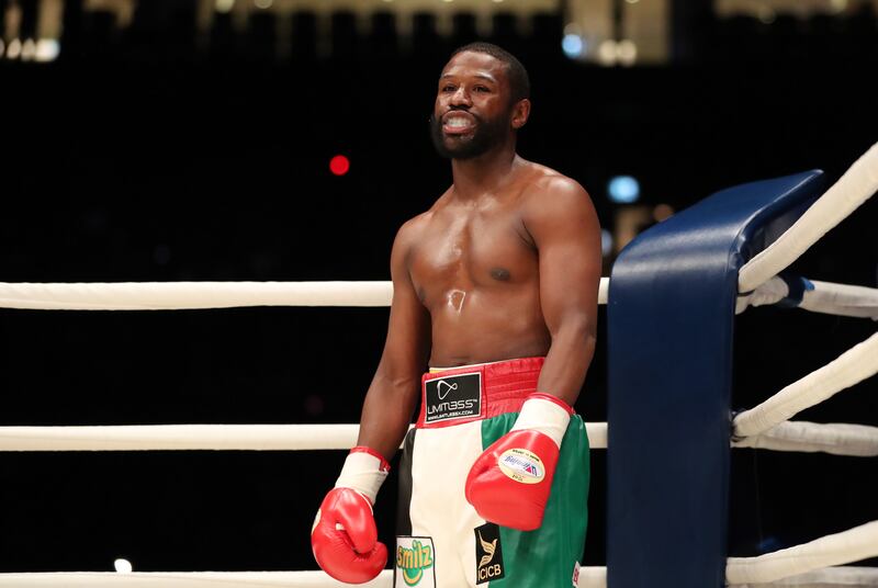 Floyd Mayweather enters the ring for his fight against Don Moore. Chris Whiteoak / The National