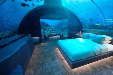 The undersea bedroom. Conrad Maldives