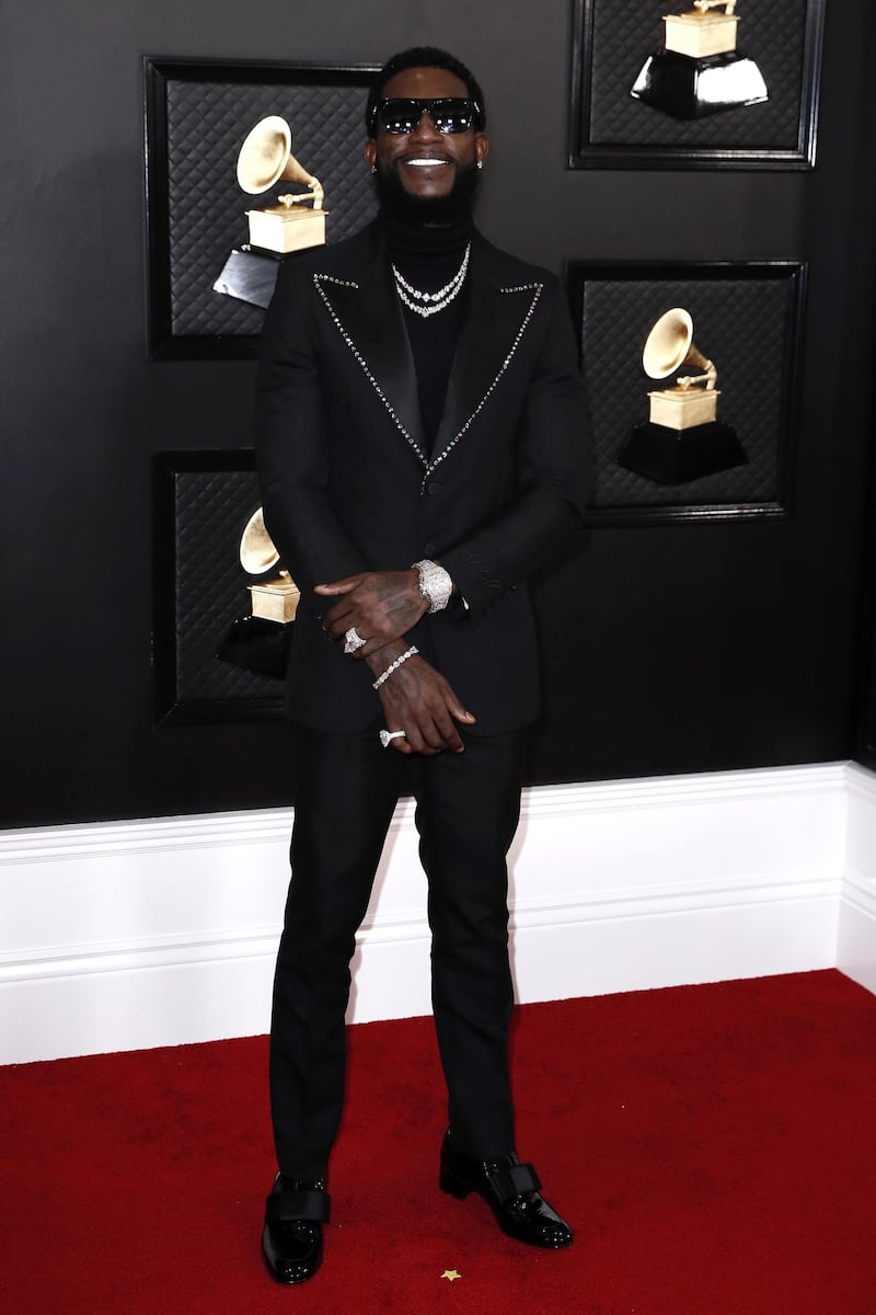 Gucci Mane arrives for the 62nd annual Grammy Awards, fittingly, in Gucci.  EPA