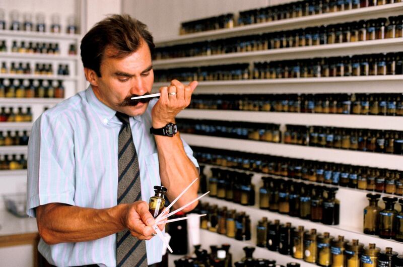 Grasse in the south of france has for many years been a centre for the production of perfume.A perfumer testing the scents of perfume (Photo by In Pictures Ltd./Corbis via Getty Images)