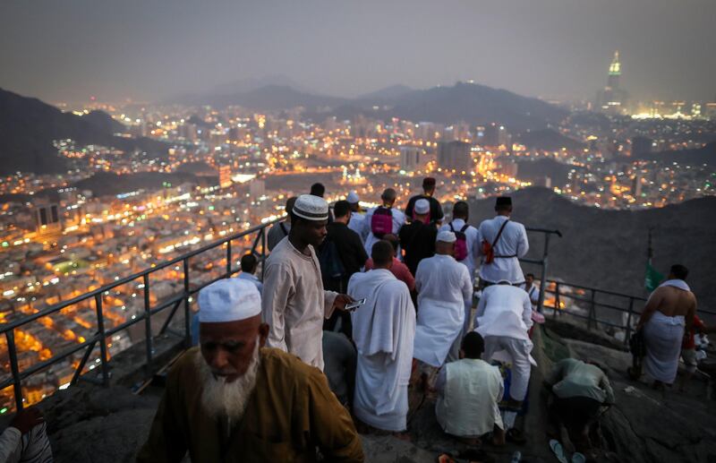 Muslim worshippers visit Mount Al-Noor where the Prophet Mohammed received the first words of the Quran in Mecca, Saudi Arabia. Mast Irham / EPA