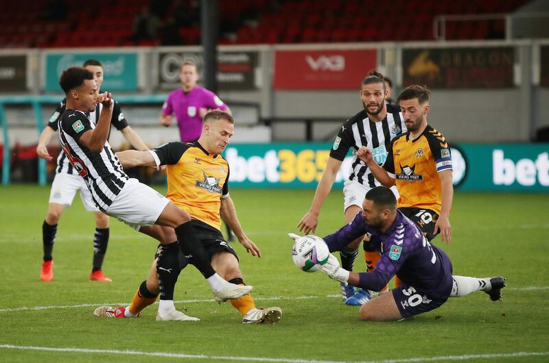 Jacob Murphy - 8: Newcastle’s biggest attacking threat throughout. Fizzed early ball across six-yard box that was crying out for a touch. Forced two decent stops out of the Newport keeper and fired another just wide in first half. Had four or five chances in second half but didn't score until shootout. Reuters