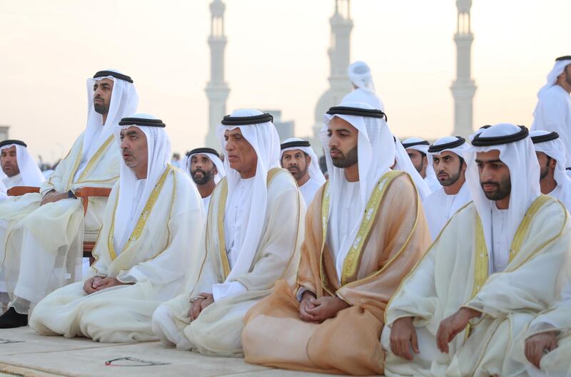 Ruler of Ras Al Khaimah performs prayers on Eid Al Fitr.