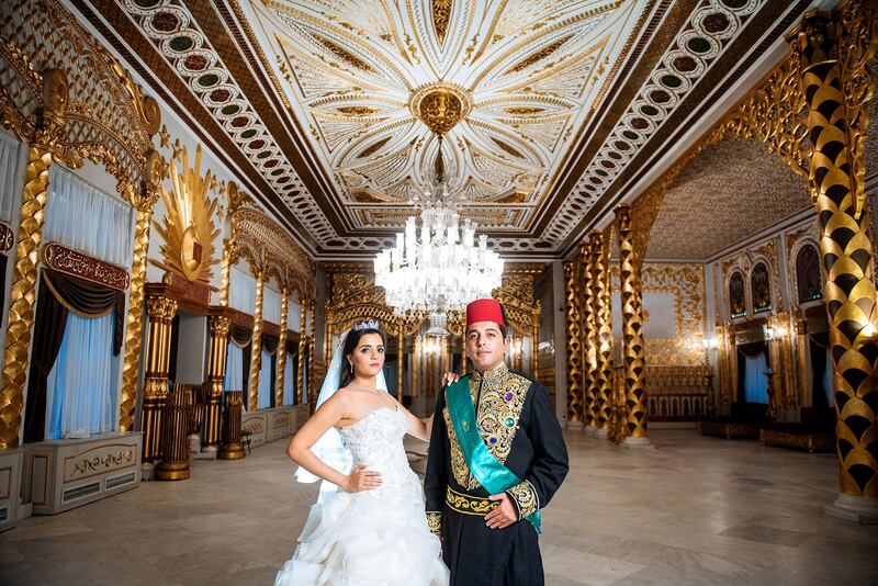 Omar Attia and Dalia Debaiky's wedding at the Prince Muhammad Ali Manial Palace. Courtesy Around Egypt in 60 Days