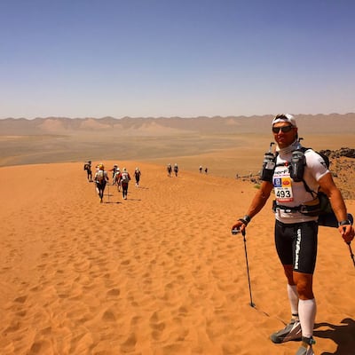 Marcus Smith competing in the Marathon Des Sables ultra marathon in 2015. Courtesy Marcus Smith