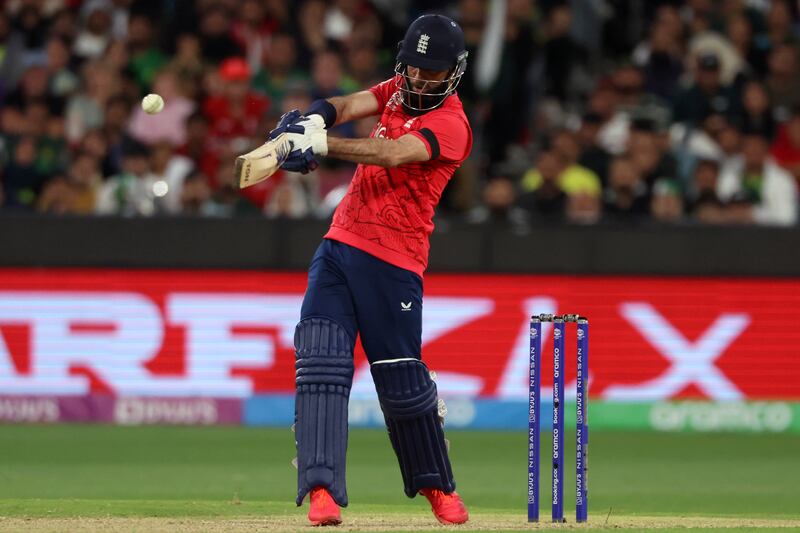 England's Moeen Ali bats against Pakistan. AP 