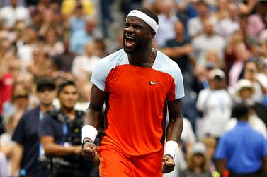 NEW YORK, NEW YORK - SEPTEMBER 07: Frances Tiafoe of the United States celebrates after defeating Andrey Rublev during their Men’s Singles Quarterfinal match on Day Ten of the 2022 US Open at USTA Billie Jean King National Tennis Center on September 07, 2022 in the Flushing neighborhood of the Queens borough of New York City. (Photo by Sarah Stier/Getty Images)