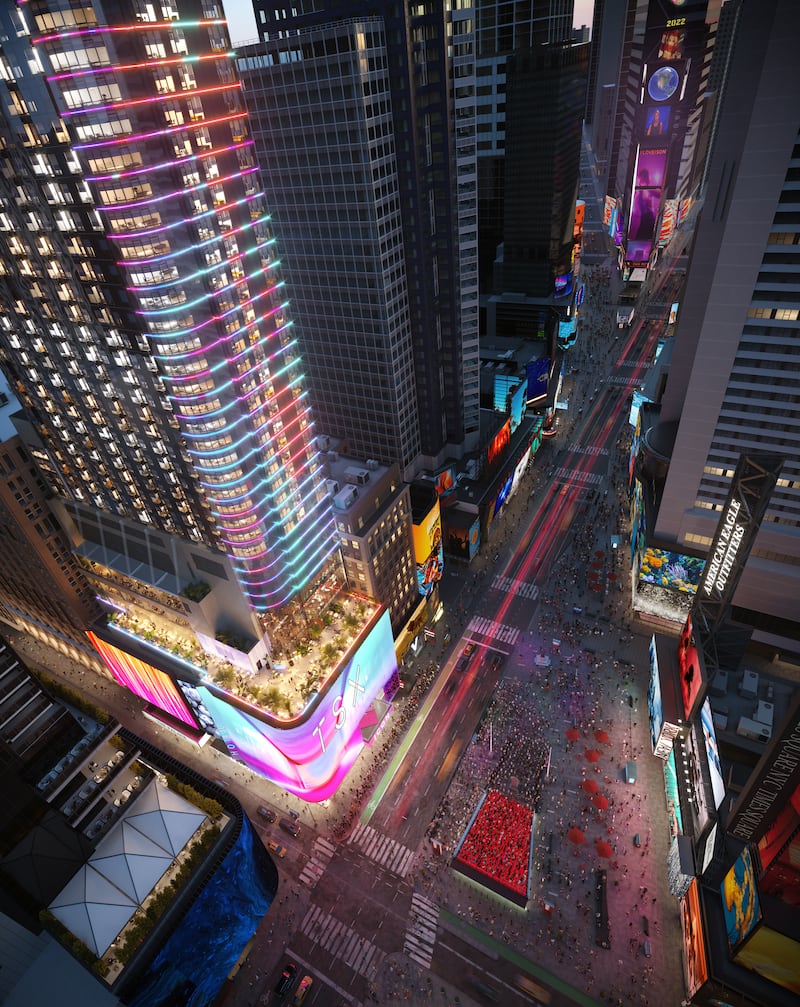 Guests will have unrivalled access to all the action on Times Square. Photo: LL Holdings /  Hilton