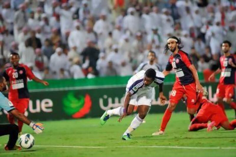 Asamoah Gyan, top-scorer in the league, slotted Al Ain's first goal past the Al Shaab goalkeeper to bring up the 41st goal for the team.
