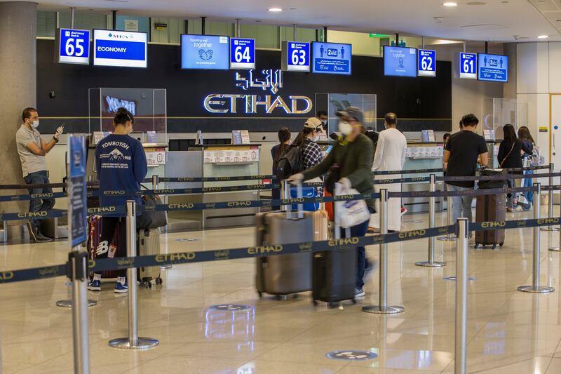 Etihad Airways says December will be one of its busiest months for travel since the Covid-19 pandemic began, with December 18 being the busiest day. Photo: Etihad