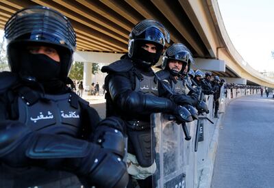 Riot police stood by before the final verdict ratifying election results was issued by Iraq's Supreme Court. Reuters