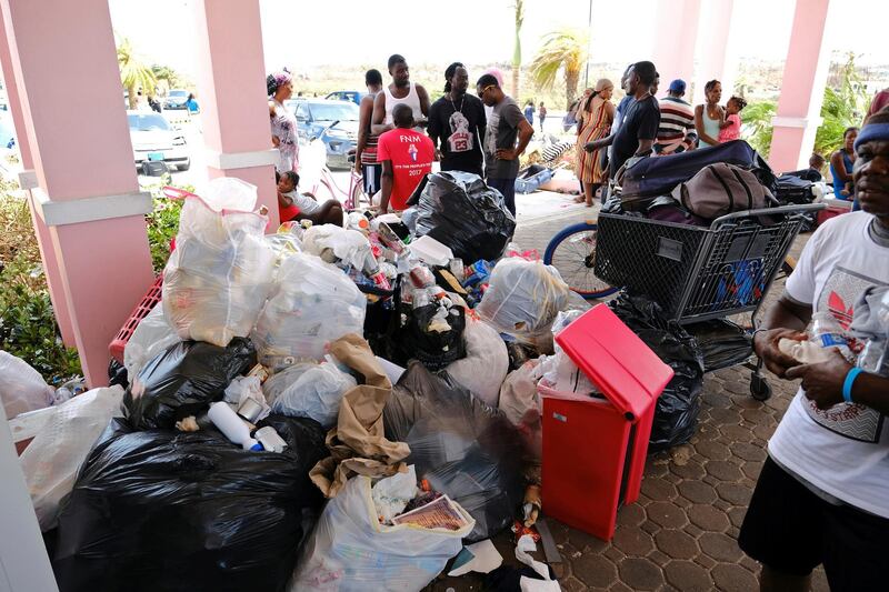 Refuse including medical waste is seen near the entrance of the Marsh Harbour Medical Clinic in the aftermath of Hurricane Dorian on the Great Abaco island town of Marsh Harbour, Bahamas.  Reuters