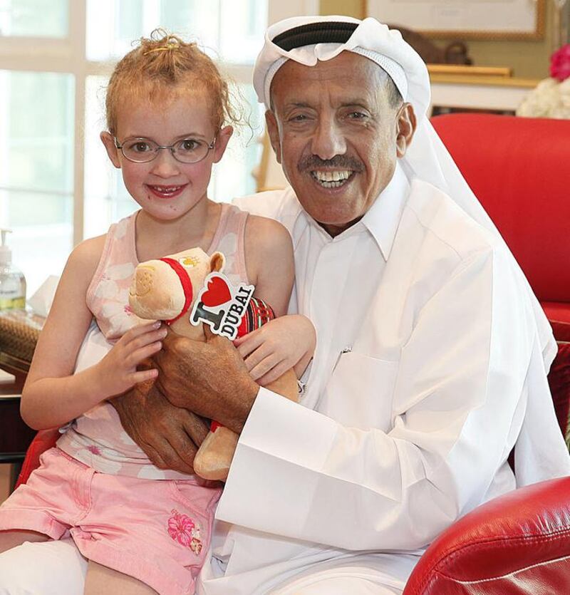 Khalaf Al Habtoor, chairman of Al Habtoor Group, with Molly on her Dubai holiday of a lifetime. Courtesy Al Habtoor Group