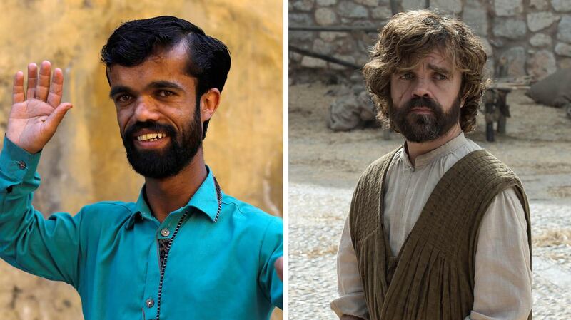 Rozi Khan (left), 26, a waiter and a lookalike of Hollywood's actor Peter Dinklage (right), who plays a character of Tyrion Lannister in the HBO series 'Game of Thrones'. Reuters / Courtesy HBO 