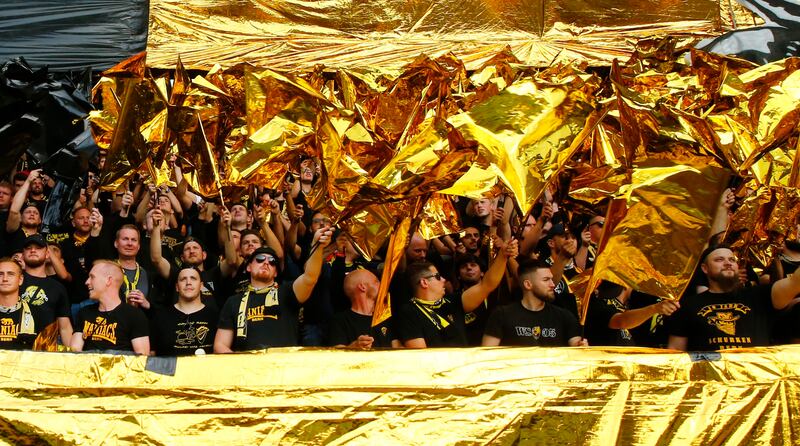 Youn Boys fans at Stadion Wankdorf in Bern. Reuters