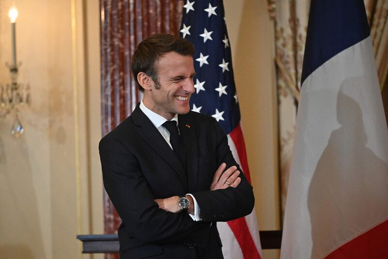Mr Macron referred to Ms Harris as 'Vice President Kamala'. AFP