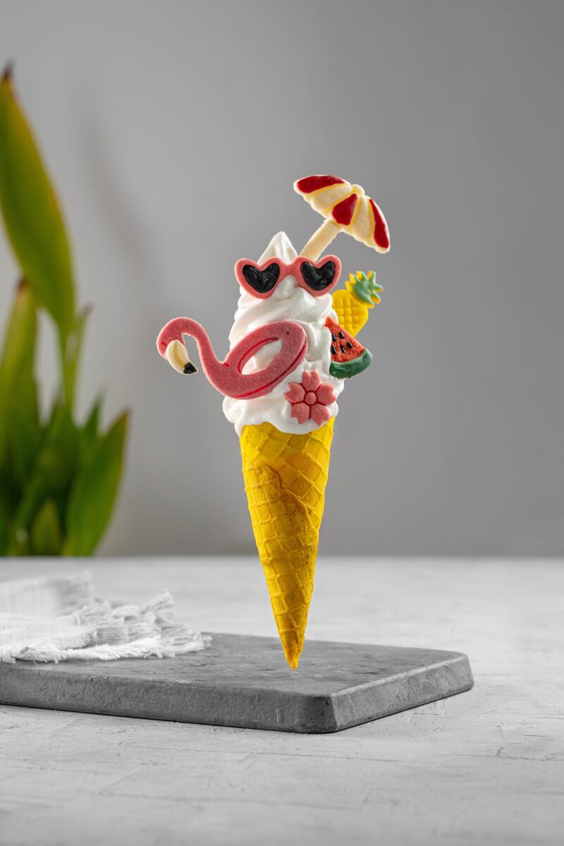 Corner Cone Gelato in Abu Dhabi has been receiving attention for its creative ice cream designs