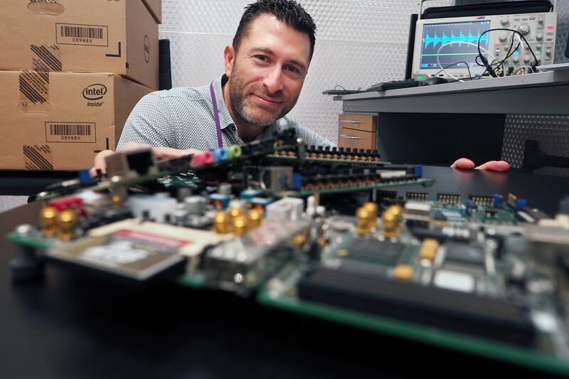 ABU DHABI, UNITED ARAB EMIRATES - - -  September 19, 2016 ---   Ozgur Sinanoglu, an associate professor of electrical and computer engineering at NYU Abu Dhabi, is photographed in the NYU AD cybersecurity lab in Abu Dhabi on Monday, September 19, 2016. He and a group of student researchers are working on testing new cybersecurity measures to be used in the UAE and abroad.    ( DELORES JOHNSON / The National )  
ID: 74701
Reporter: Caline Malek
Section: NA *** Local Caption ***  DJ-190916-NA-cybersecurity-32605-001.jpg