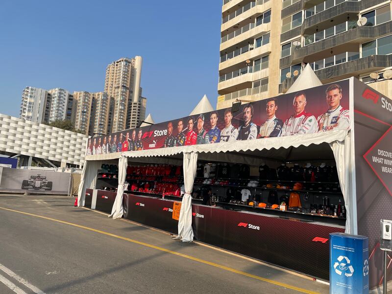 Merchandise store at the Jeddah Corniche Circuit, which will stage the first Saudi Arabian Formula One Grand Prix. All photos Mariam Nihal for The National