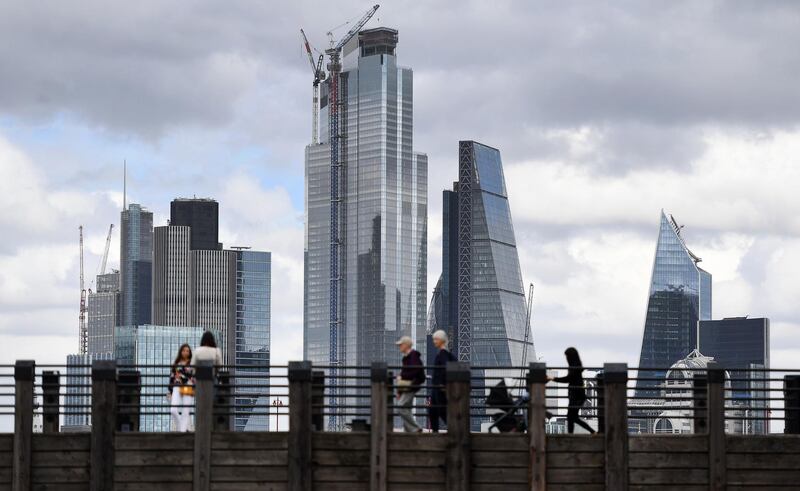 epa08130157 (FILE) - A general view of the City of London in London, Britain, 09 August 2019 (reissued 15 January 2020). Reports on 15 January 2020 state according to the Office for National Statistics, the inflation rate in United Kingdom fell to 1.3 per cent in December 2019, the lowest figure since November 2016. The December inflation rate that is below the Bank of England two per cent target, increases the prospects of a possible rate cut early 2020.  EPA/ANDY RAIN *** Local Caption *** 55386441