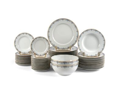 A dinner service from the French Arts of the Table and Arts of Living auction. Courtesy Artcurial