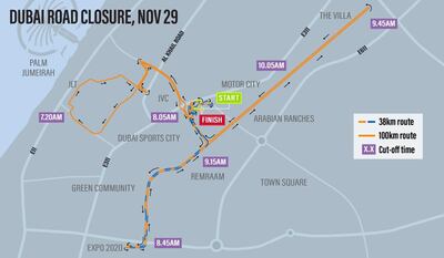 Road closures in Dubai. Ramon Peñas / The National 