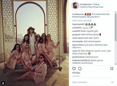 Wealthy Turkish socialite Mina Basaran and her seven friends were killed when their private plane crashed in Iran. Instagram @minabasaran