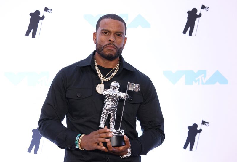 Benny Boom backstage with his award. Reuters